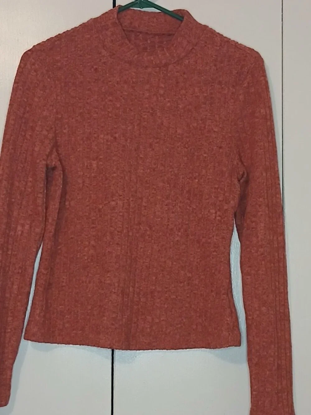 New Unbranded Women's XL Burnt Orange Ribbed Mock Neck Sweater (1088G4)
